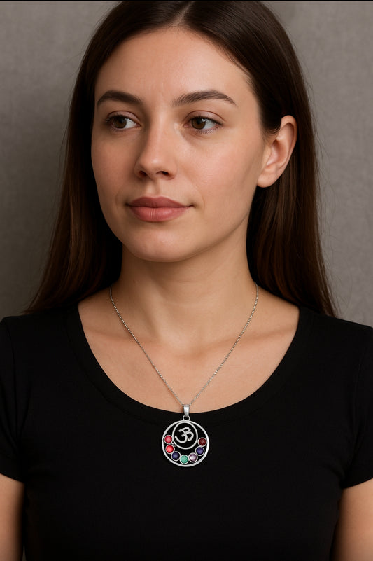 Collar 7 chakras simbolo Om
